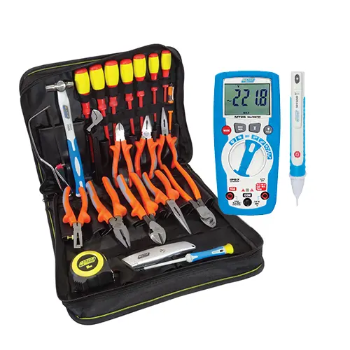 Major Tech Mt25-Combo-5 | Tkc3-9 Electricians Tool Kit + Mt25 600V Ac/Dc Ip67 Compact Multimeter + Mt402 1000V Ac Ncv Detector 1