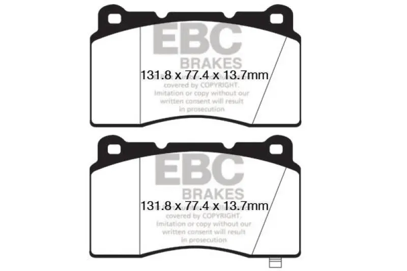Ebc 09+ Hyundai Genesis Coupe 2.0 Turbo (Brembo) Yellowstuff Front Brake Pads 1