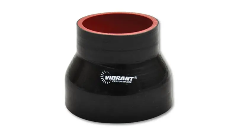 Vibrant 4-Ply Silicone Transition Coupler – 3.5" To 4.5" I.D., 3" Long, Black Reinforced Sleeve 1