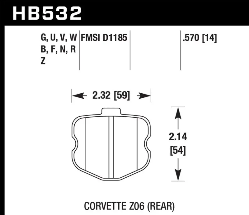 Hawk Hp Plus Rear Brake Pads For 2006–2010 Chevrolet Corvette (Oem-Style Fitment) 1