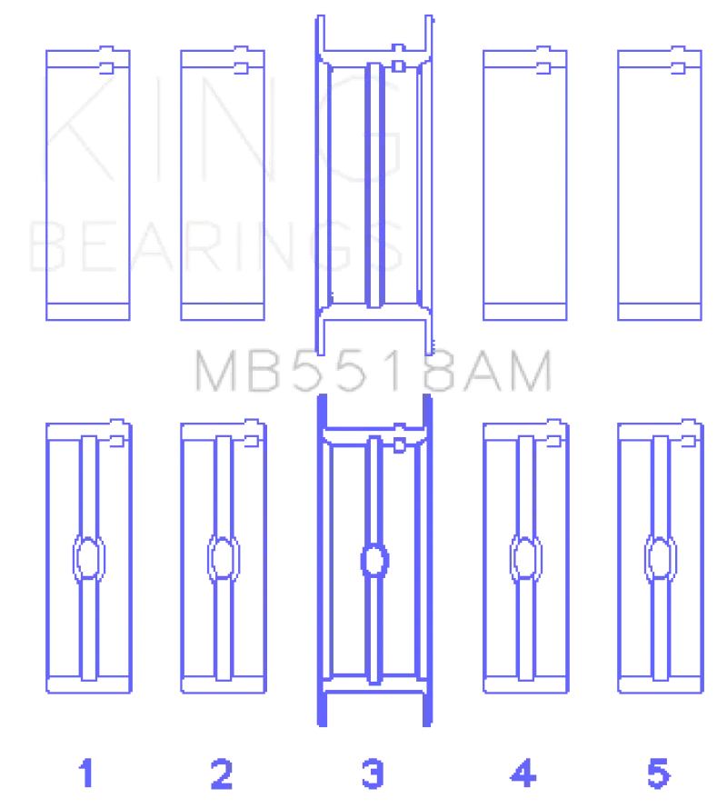 King Crankshaft Main Bearing Set – Amc/Jeep 390 & 401 Engines, Undersized By 0.10 Inch 1