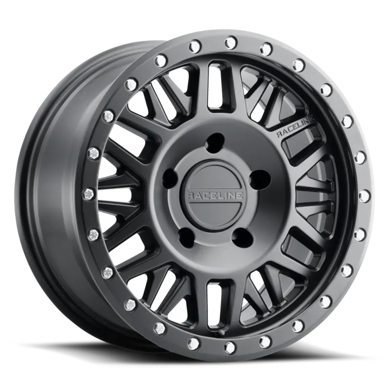 Raceline Ryno Satin Black Alloy Wheel: 17X9", 5X139.7Mm Bolt Pattern, -12Mm Offset, 106.5Mm Bore 1