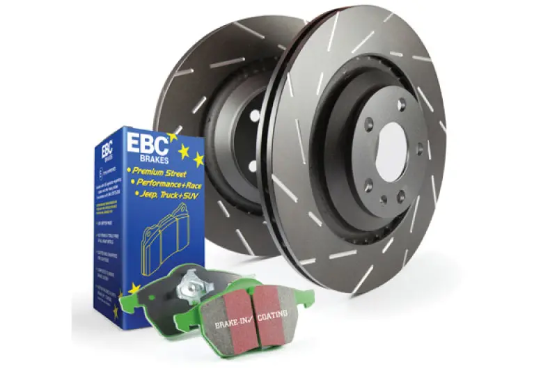 Ebc S2 Brake Kit Featuring Greenstuff Pads And Usr Slotted Rotors 1