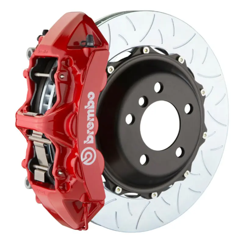 Brembo 05-09 F430 Challenge Front Gt Bbk 6 Piston Cast 380X32 2Pc Rotor Slotted Type-3-Red 1