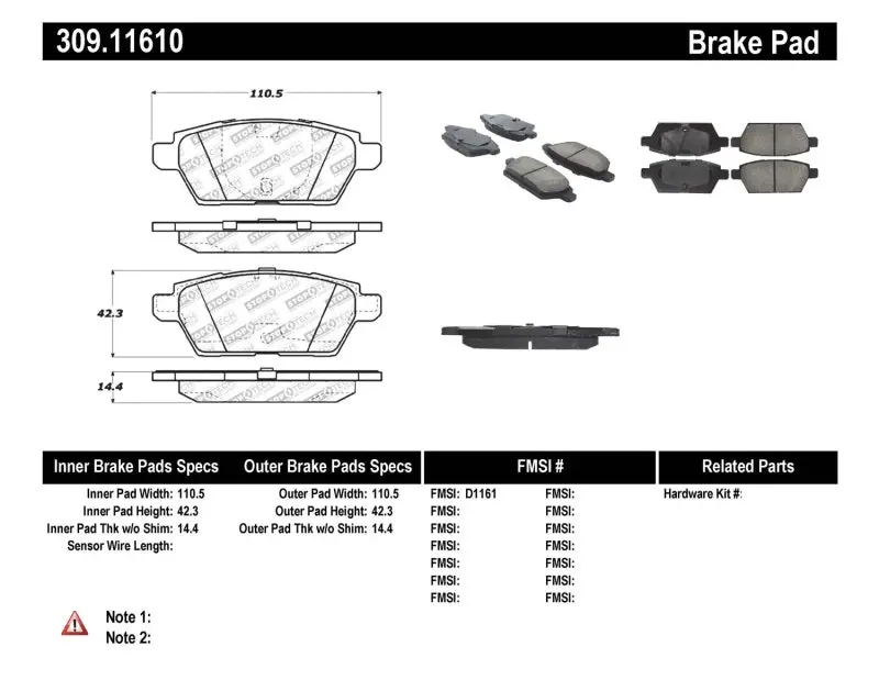 Stoptech Performance Rear Brake Pads For 2006–2007 Mazdaspeed6 1