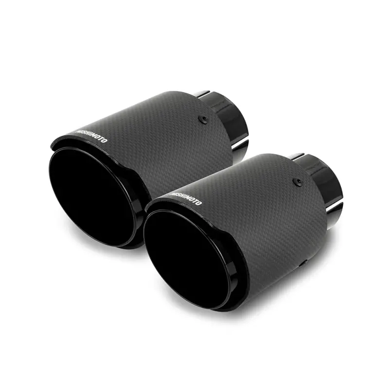 Mishimoto Dual Carbon Fiber Muffler Tips – 2.5" Inlet, 3.5" Outlet, Matte Black Finish 1