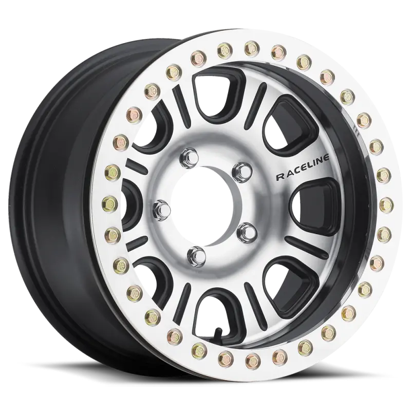 Raceline Rt232 Monster Beadlock-Style Wheel – 17X8.5In, 5X127Mm, 0Mm Offset, 83.82Mm Bore, Black & Machined Finish 1
