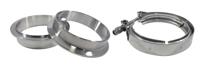 Torque Solution Stainless Steel V-Band Clamp & Flange Kit - 3.5In (89Mm) 1