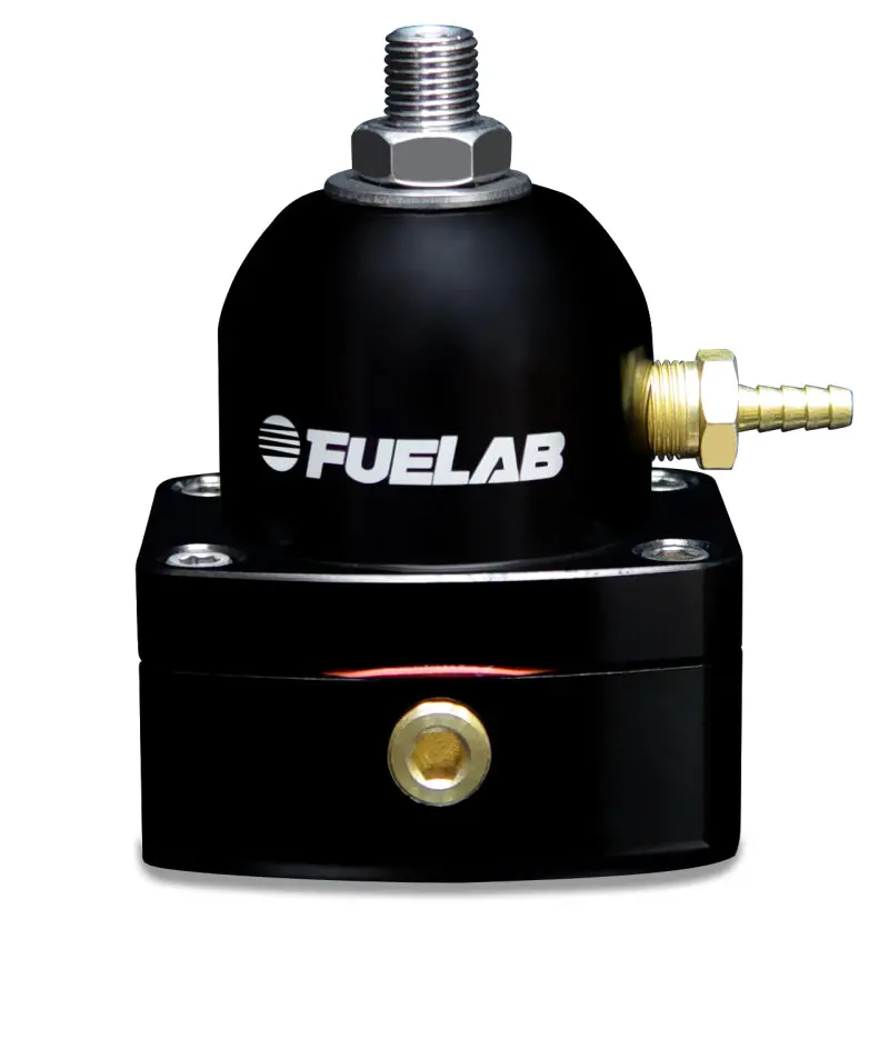 Fuelab Adjustable Mini Fuel Pressure Regulator – 25–90 Psi, Dual -6An Inlets, Single -6An Return, Black Finish 1