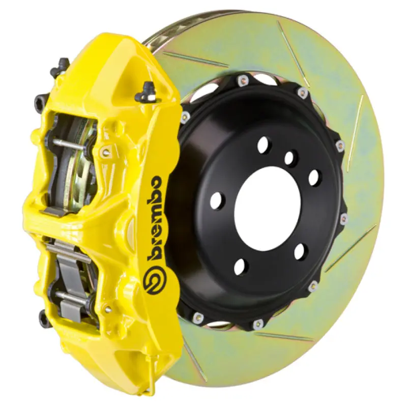 Brembo Nx Front Big Brake Kit For 2015–2021 Vehicles – 6-Piston Calipers, 380X32Mm Two-Piece Slotted Rotors, Yellow Finish 1