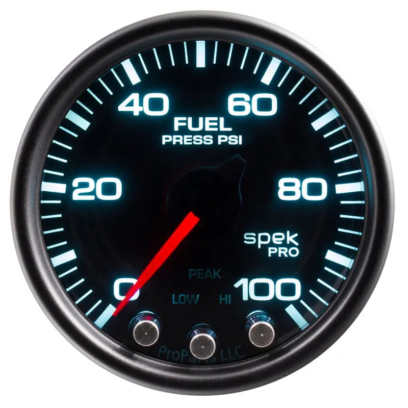 Autometer Spek-Pro Fuel Pressure Gauge – 2-1/16", 100 Psi, Stepper Motor, Peak/Hold/Warning Features 1