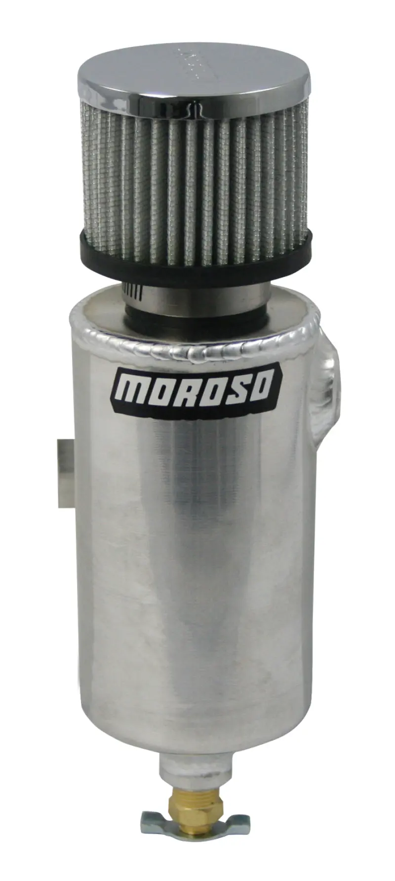 Moroso Aluminum Breather Tank & Catch Can With 3/8" Npt Female Fitting And Roll-Bar Mounting Hardware 1
