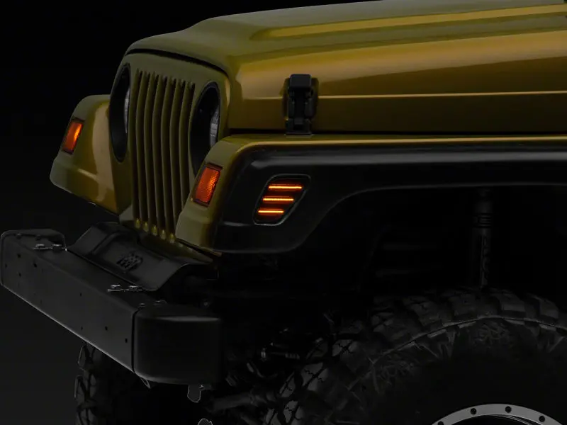 Raxiom Smoked Led Side Marker Lamps For 1997–2006 Jeep Wrangler Tj – Axial Series 1