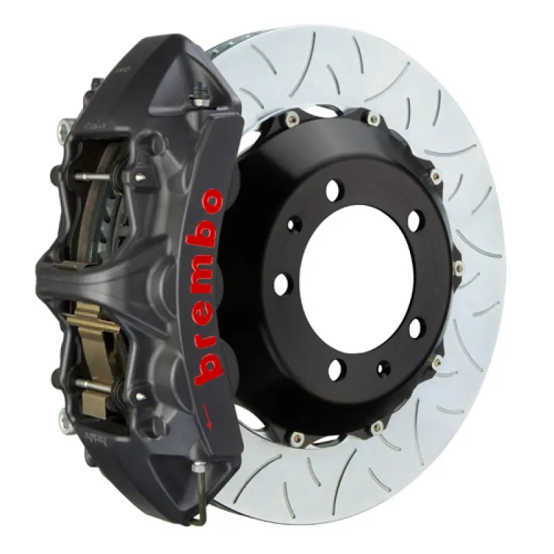 Brembo Front Gts Big Brake Kit For 2009–2012 Mercedes-Benz Sl550 (R230) – 6-Piston Calipers, 355X32Mm Two-Piece Slotted Rotors, Black Finish 1