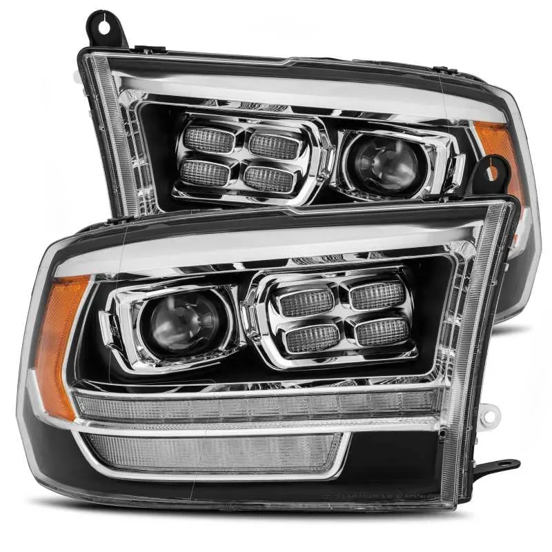 Alpharex 09-18 Dodge Ram 1500Hd Pro-Series Proj Headlight Plnk Style Blk W/Chrm Acc W/Seq Signal/Drl 1