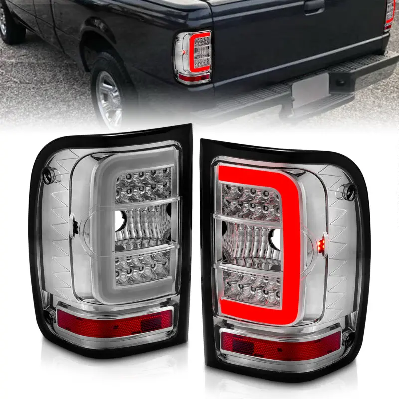 Anzo Led Tail Lights With Chrome Housing & Clear Lens For 2001–2011 Ford Ranger 1