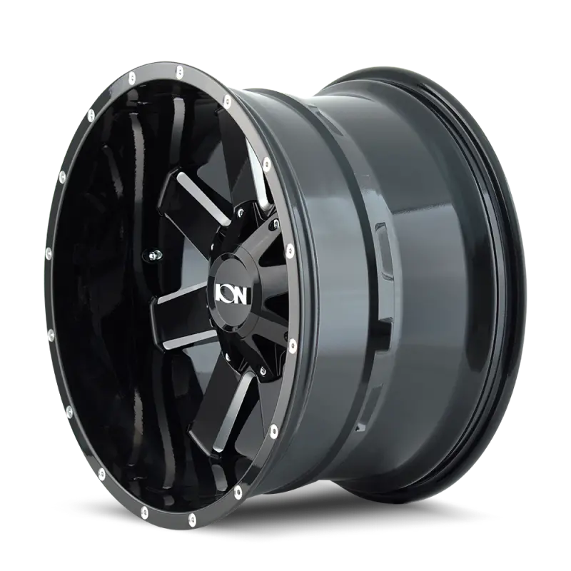 Ion Type 141 Gloss Black Milled 18X9 Wheel — 5X127 Bolt Pattern, 0Mm Offset, 87.1Mm Hub Bore 1