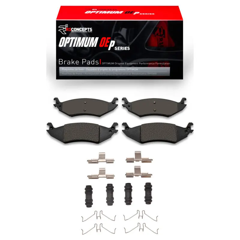 R1 Premium Oe-Style Rear Brake Pad & Hardware Kit For 2004–2006 Ford E-150 Club Wagon 1
