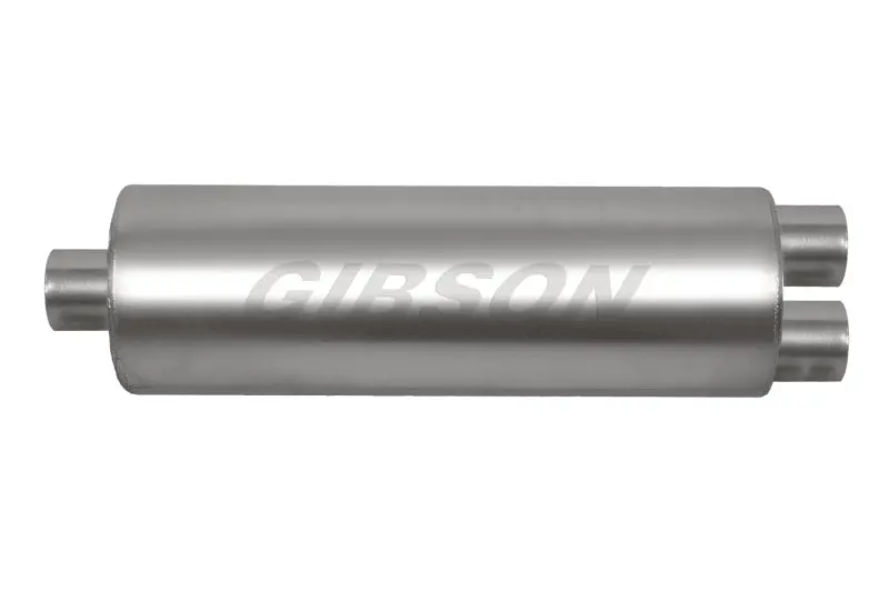 Gibson Superflow Dual-Outlet Stainless Steel Muffler (7" X 24", 3" Inlet / 2.5" Outlet) 1
